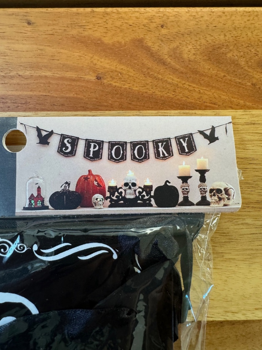 Spooky Halloween 6 ft. black and white banner/garland - NWT - Joann Fabrics
